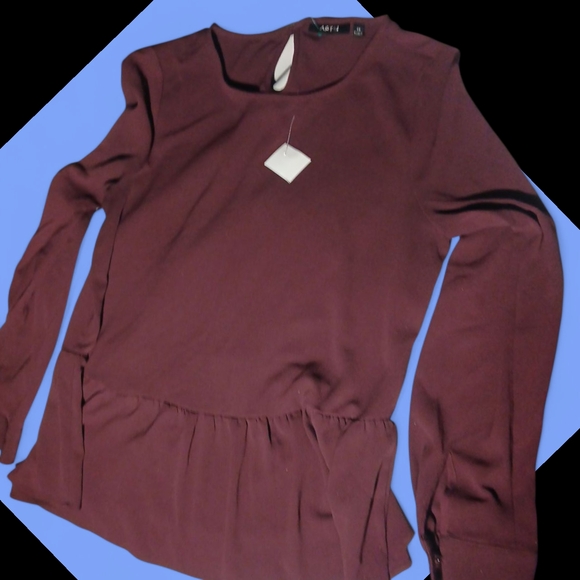 Apt. 9 Rich Burgundy Long Sleeve Blouse - Picture 1 of 5